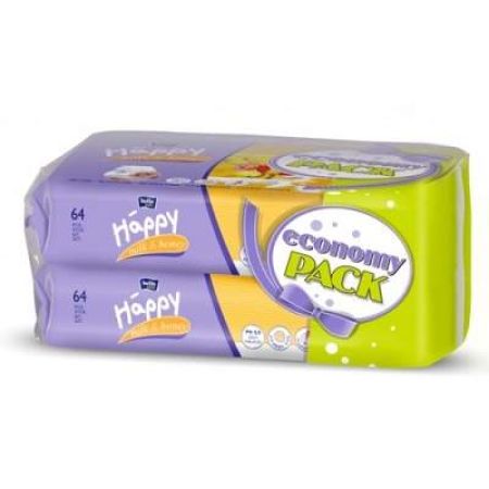 Servetele umede Milk&Honey Happy, 2x64buc, Bella Baby