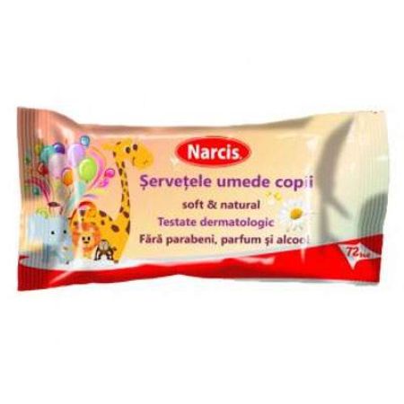 Servetele umede pentru copii, 72 bucati, Narcis