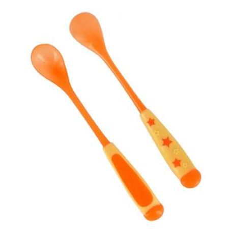 Set 2 lingurite cu maner lung orange, 6+ luni, 218327, dBb Remond