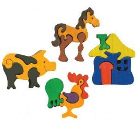 Set 4 Mini Puzzle, Ferma, 11202, Fauna