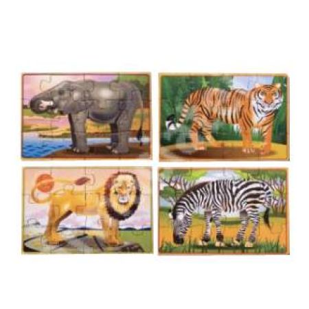 Set 4 puzzle de lemn animale salbatice, MD3796, Melissa&Doug