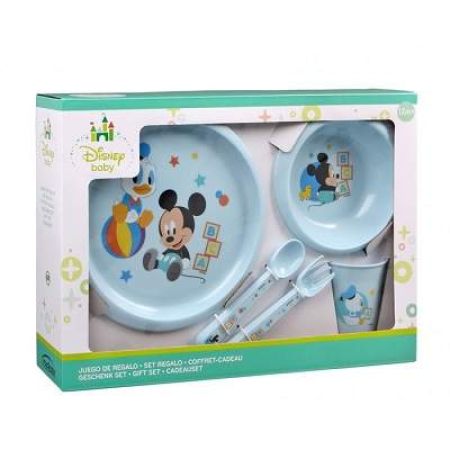 Set 5 accesorii hranire, Mickey, bleu, +12 luni, 1335K, Kiokids