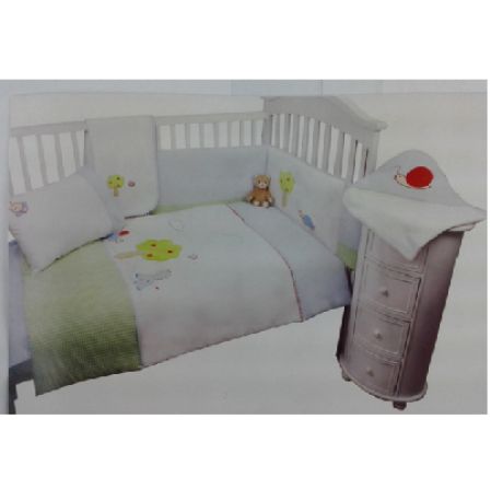 Set 6 piese - Lenjerie din bumbac pentru patut, 60x120cm, 11SJ860, Iuu