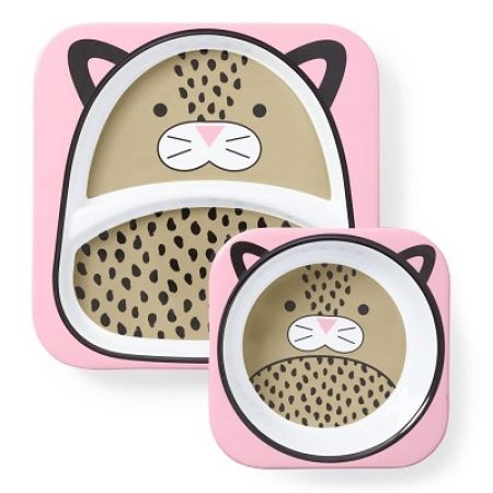 Set castronel si farfurie Leopard, 252224, SkipHop