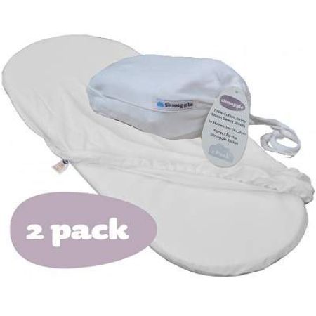 Set cearceafuri albe, 2 bucati, 74x28 cm, +0 luni, Shnuggle