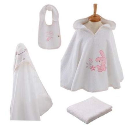 Set de baie, Happy Animals, +0 luni, Ecocotton