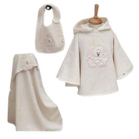 Set de baie roz iepuras, Ecocotton