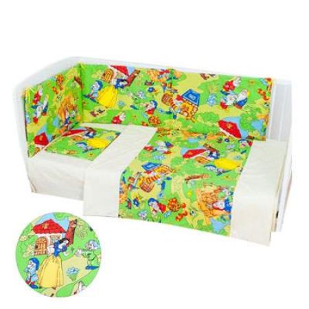 Set lenjerie pentru patut Alba ca Zapada, 60x120 cm, Bebedeco