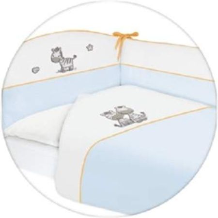 Set lenjerie pentru patut, bleu, Zebra, Ceba Baby