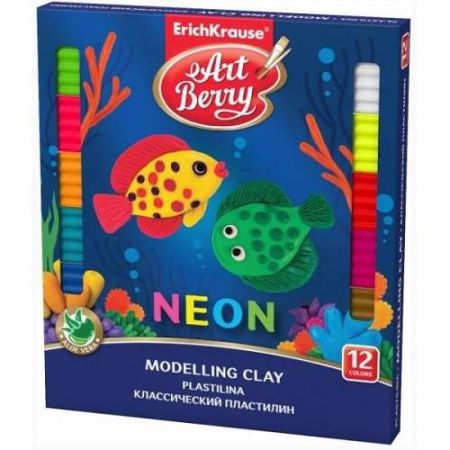 Set plastilina cu Aoe Vera Neon, 216g, EK41767, ErichKrause