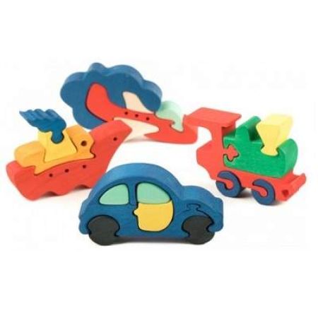 Set Puzzle 4 Mini Vehicule, 11206, FAuna