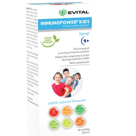 Sirop ImmunoPower Kids, +12 luni, 120ml, Evital