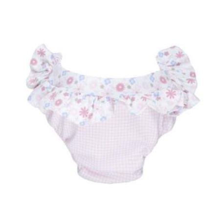 Slip de plaja cu protectie dubla fete, Model Vichy Rose, 18-24 luni, Archimede