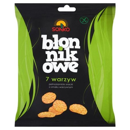 Snacksuri din porumb cu 7 legume, fara gluten, 50 g, Sonko