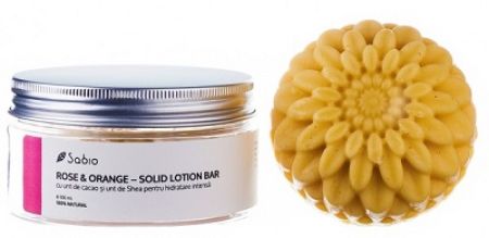 Solid lotion bar - rose and orange, 100 ml, Sabio