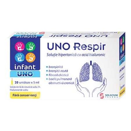 Solutie hipertonica cu acid hialuronic Infant Uno Respir, 20 unidoze, Solacium