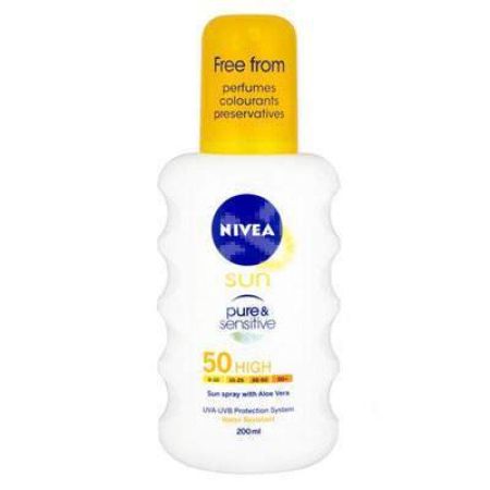 Spray protectie solara Sun Pure & Sensitive SPF 50, 200 ml, Nivea