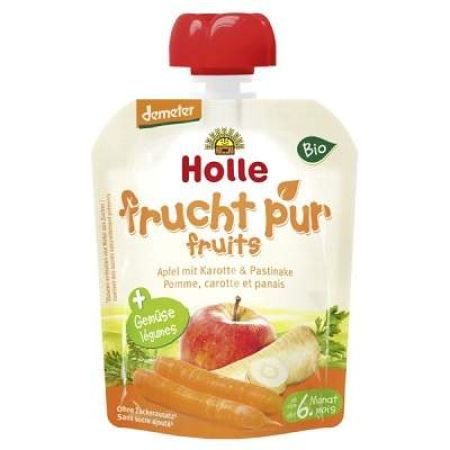 Suc Eco din Mere, Morcovi si Pastarnac, +6 luni, 90gr, Holle Baby Food