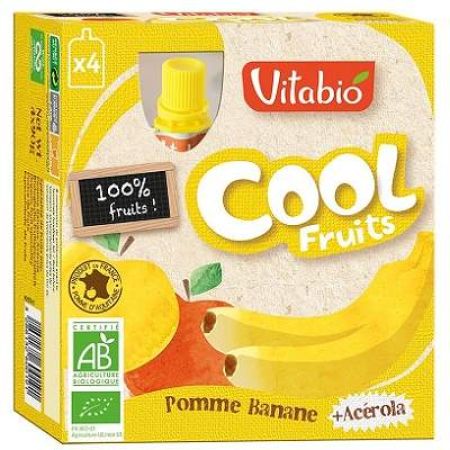 Suc organic de mar, banane si acerola, 4x90 g, Vitabio