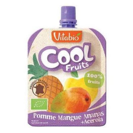 Suc Organic de mar, mango, ananas si acerola Cool Fruits, 90 g, Vitabio