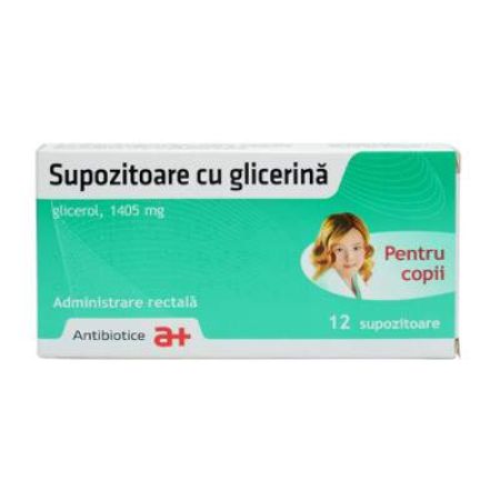 Supozitoare cu glicerina copii, 12 supozitoare, Antibiotice SA