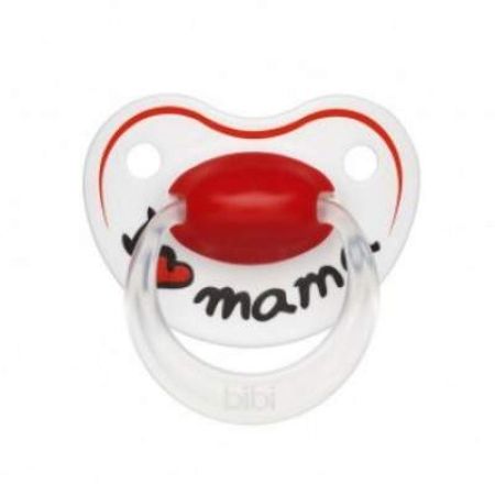 Suzeta din silicon cu inel I Love Mama, 6-16 luni, 112928, Bibi