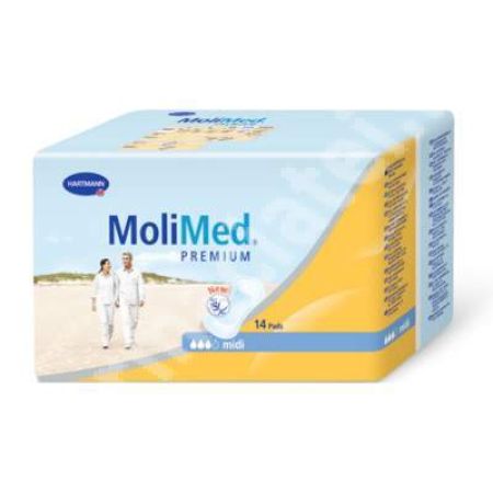 Tampoane pentru incontinenta usoara, MoliMed Premium Midi, 14 bucati, Hartmann