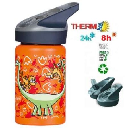 Termos din inox cu capac automat Jannu, Dino, 350ml, Laken