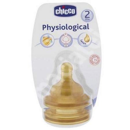 Tetina cauciuc flux mediu Physiologic, +2 luni, 2 bucati, 81621, Chicco