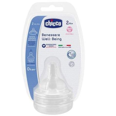 Tetina silicon cu Flux Reglabil, +2luni, 2 buc, Chicco