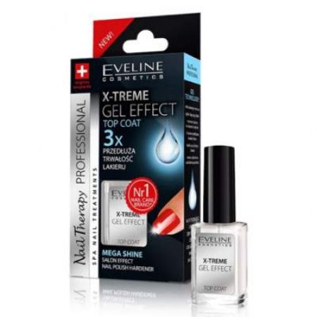 Tratament gel efect Top Coat X-treme Nail Therapy, 12 ml, Eveline Cosmetics