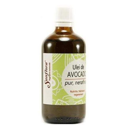 Ulei de avocado nerafinat, 100 ml, Sanflora