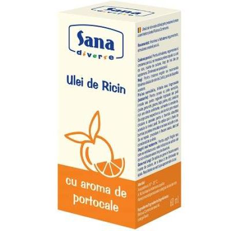 Ulei de ricin Portocale, 60ml, Sana