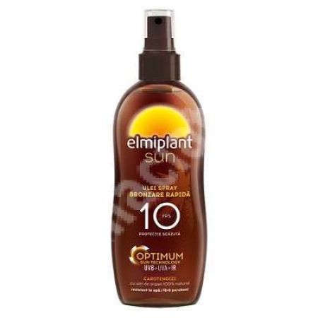 Ulei spray pentru bronzare rapida SPF 10, 150 ml, Elmiplant