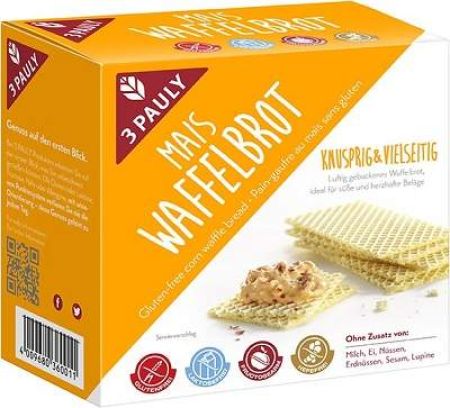 Vafe de porumb fara gluten si lactoza 3 Pauly, 100 g, Haus Rabenhorst