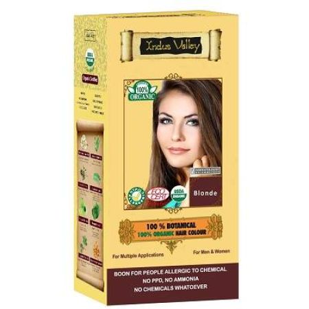 Vopsea de par 100% vegetala bio, nuanta Blonde, Indus Valley