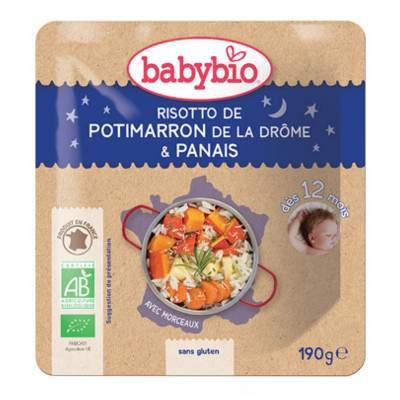 Meniu Risotto cu dovleac si pastarnac, Gr. 12 luni, 190 g, Babybio