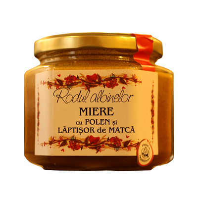 Miere cu polen si laptisor de matca, 200 g, Prisaca Transilvania