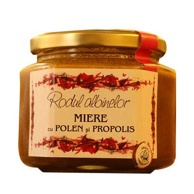 Miere cu polen si propolis, 400 g, Prisaca Transilvania