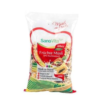 Musli cu fructe, 500 g, Sanovita