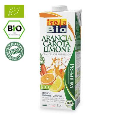 Nectar de portocale, morcovi si lamaie Isola Bio, 1L, AbaFoods