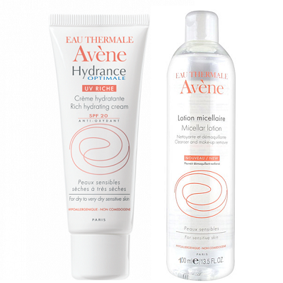 Oferta Pachet Avene Crema Hidratanta Optimale UV Riche si Lotiune Micelara, Pierre Fabre