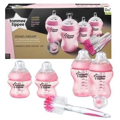 Pachet biberoane si accesorii fetite, +0luni, Tommee Tippee