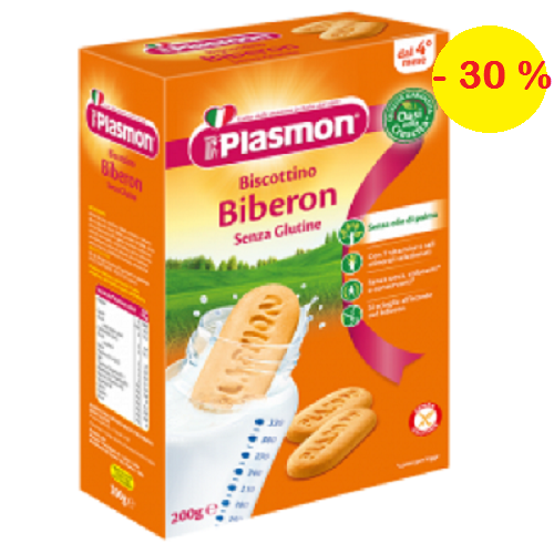 Pachet Biscuiti pentru biberon fara gluten, +4 luni, 200 g, Plasmon