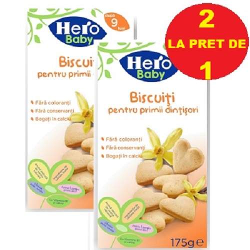 Oferta Pachet Biscuiti Primii dintisori, +9 luni, 175 g, Hero Baby