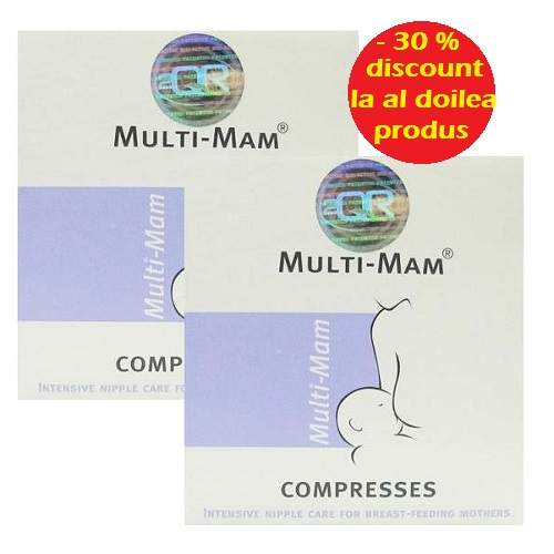 Oferta Pachet Comprese Multi-Mam impregnate cu gel bio-activ pentru ragade, 12 bucati, Bioclin