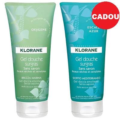 Oferta Pachet Gel de Dus Oxygene si Escale Azur- Cadou, 200+200ml, Klorane