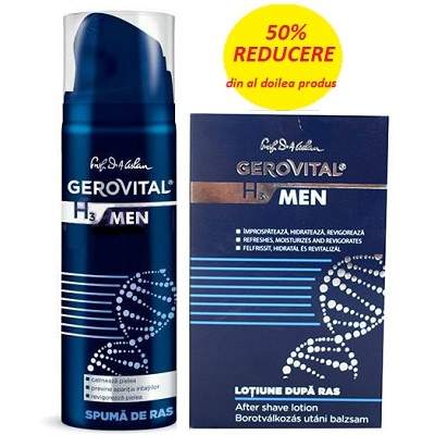 Oferta Pachet Lotiune dupa ras si Spuma de ras H3 Men, Gerovital