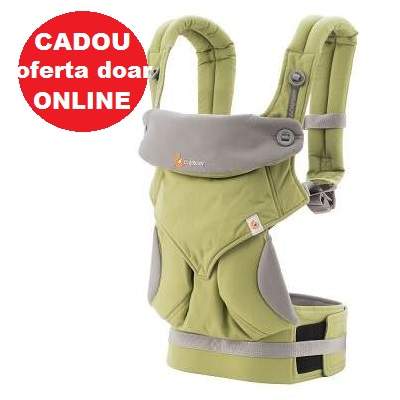 Oferta Pachet Marsupiu 4 Pozitii 360 Green, 0luni-15Kg, BC360A2F14, ErgoBaby