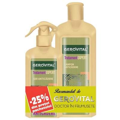 Oferta Pachet Sampon Anticadere si Ser Anticadere Tratament Expert, Gerovital